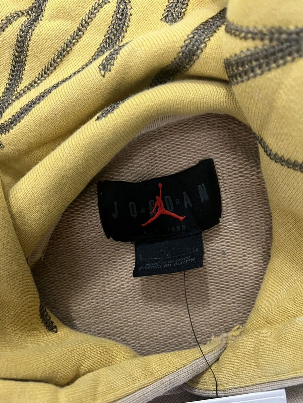 Nike Jordan Flight Heritage Hoodie Desert/Gold DV7561-277 Men Pullover Sz L NWT - Picture 8 of 10